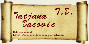 Tatjana Dacović vizit kartica